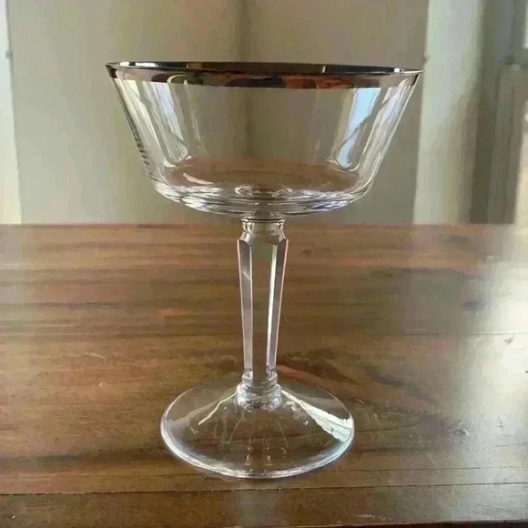 Lenox Crystal Glasses w/Platinum Trim (Solitaire) Champagne Co…Vintage - Picture 2 of 6